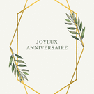 Joyeux anniversaire avec touches florales &eacute;l&eacute;gantes